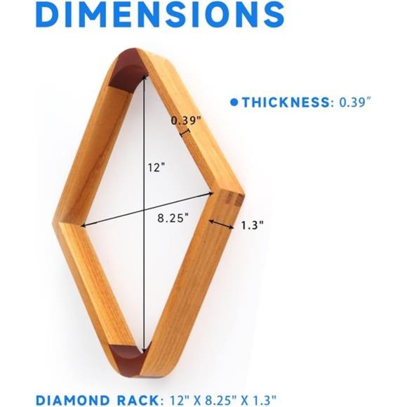 Solid Wood Billiard 8-Ball Triangle / 9-Ball Diamond Pool Ball Racks for 2-1/4" - Picture 5 of 7